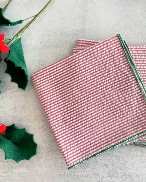 Holiday Seersucker Napkins - Set of 4