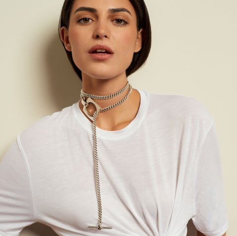 CXC Aldaba Sliding Necklace - Silver