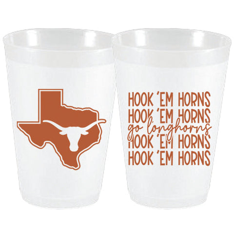 Texas - Longhorn Mirror Frosted Cups