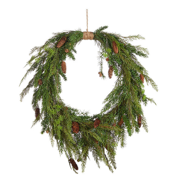 Oval Cedar and Pine Wreath