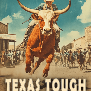 Texas Tough Cowboy Wall Art Print