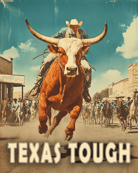 Texas Tough Cowboy Wall Art Print