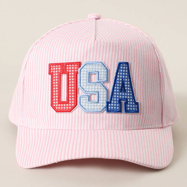 USA Patch Varsity Striped Baseball Hat