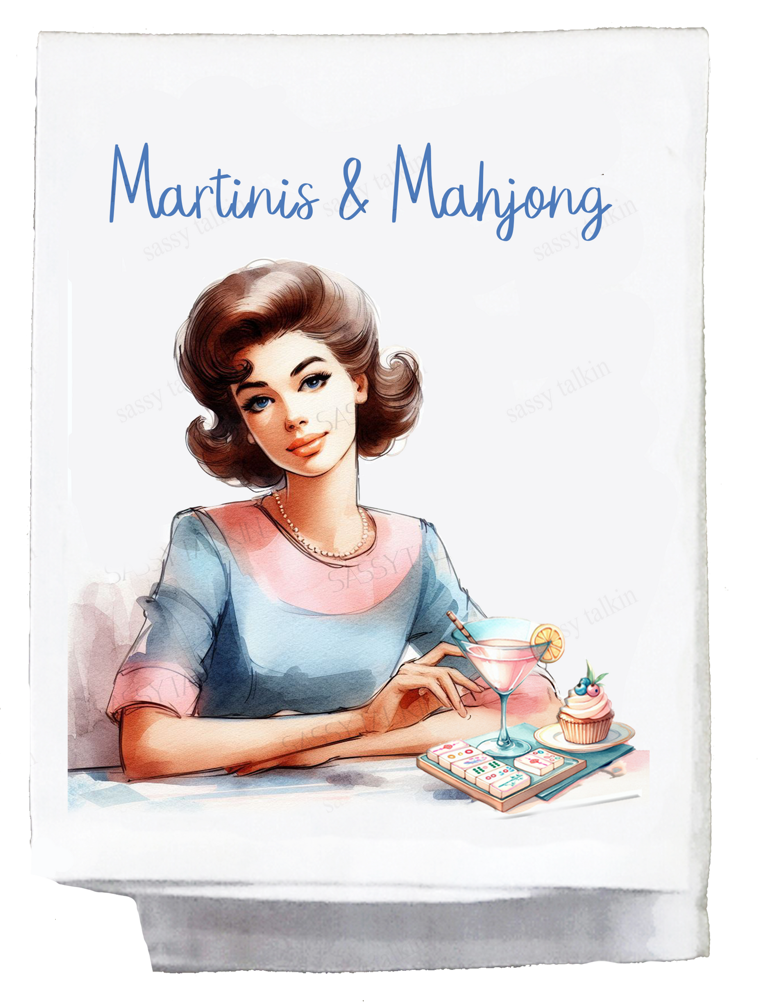 Martinis & Mahjong Kitchen Towel