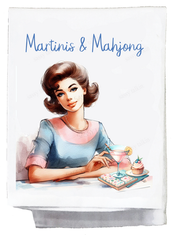 Martinis & Mahjong Kitchen Towel