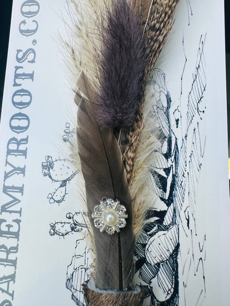 Mixed Feather Hat Pin - Set #13