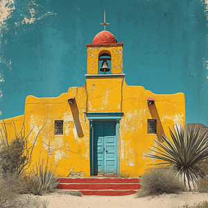 New Mexico Adobe Church Wall Art Print