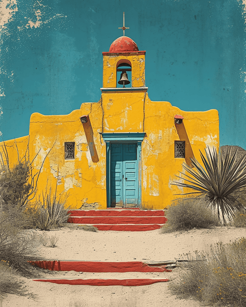 New Mexico Adobe Church Wall Art Print