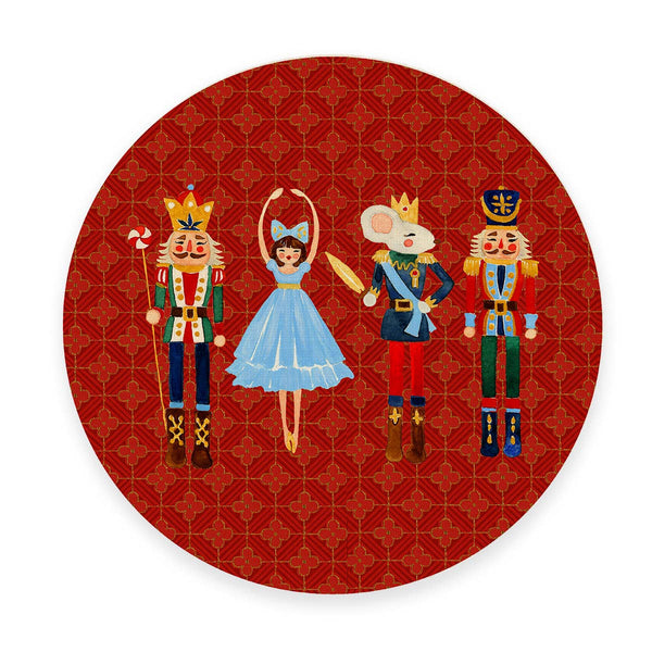 Nutcracker Red Placemats - Set of 4 Round