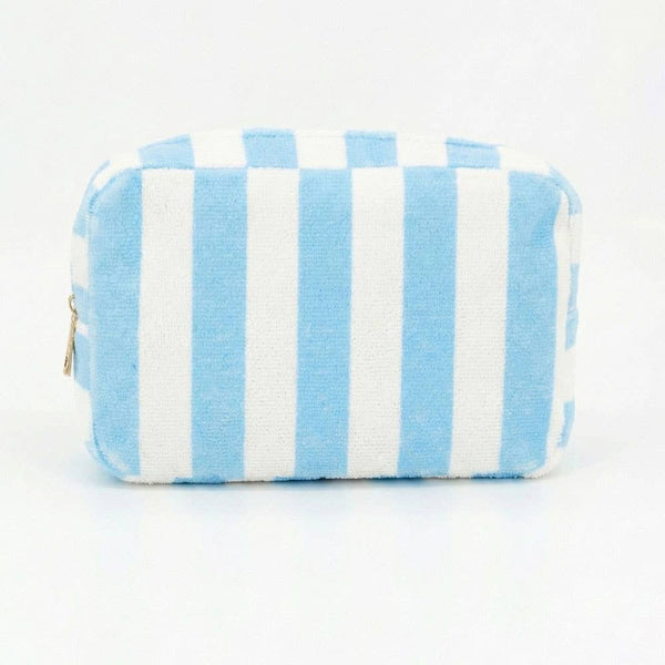 Striped Terrycloth Cosmetic Bag
