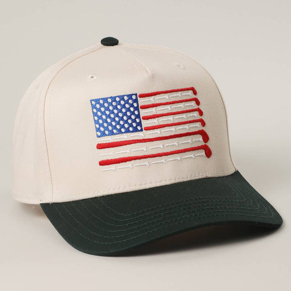 Golf Club American Flag Baseball Hat