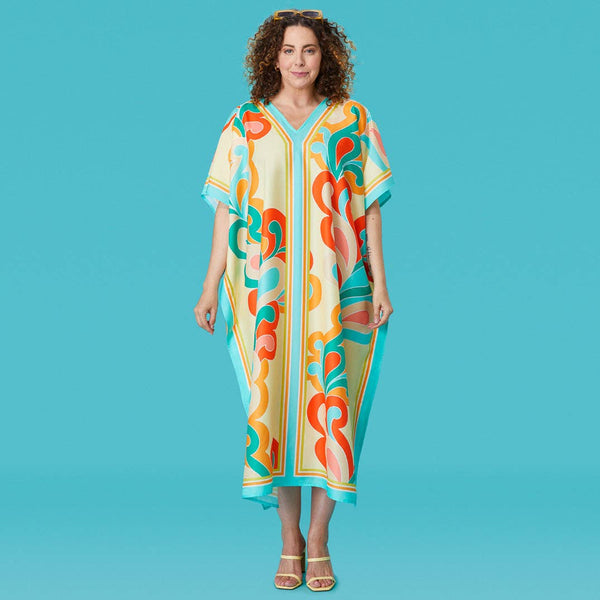 Paisley Pop Caftan Beach and Pool Coverup