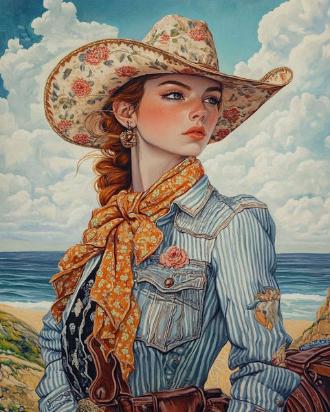 Coastal Cowgirl Wall Art Print