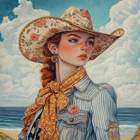 Coastal Cowgirl Wall Art Print