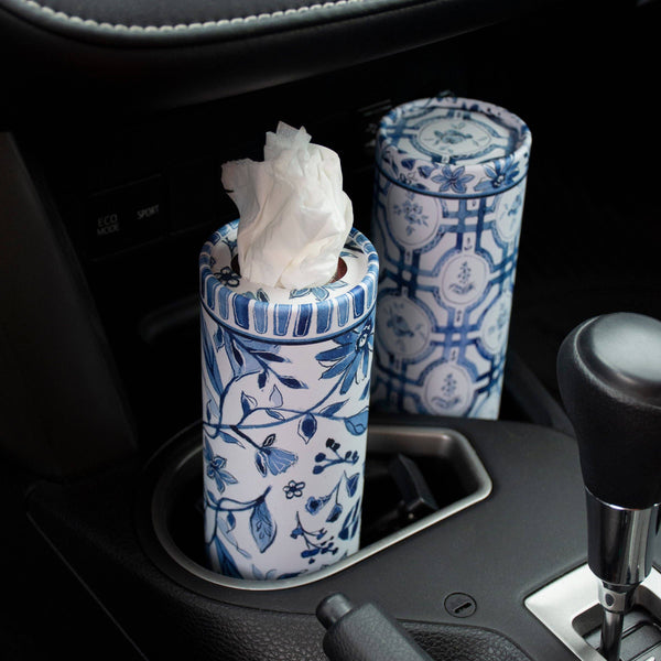 Blue Florals Tissue Box - Set of 4