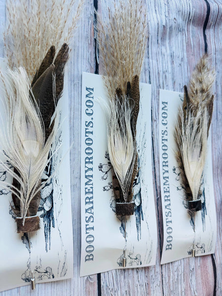 Mixed Feather Hat Pin - Set #16