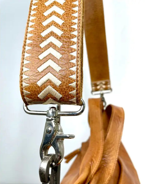 Leather Shoulder Strap - Cognac