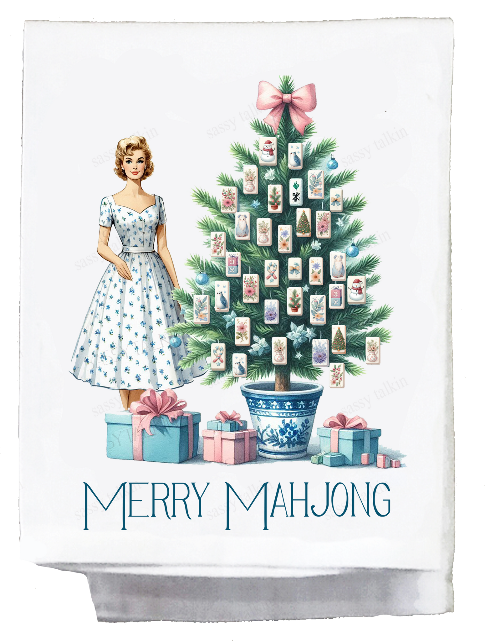 Mahjong Merry Mahjong Kitchen Towel