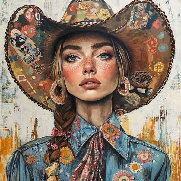 Patches Cowgirl Wall Art Print