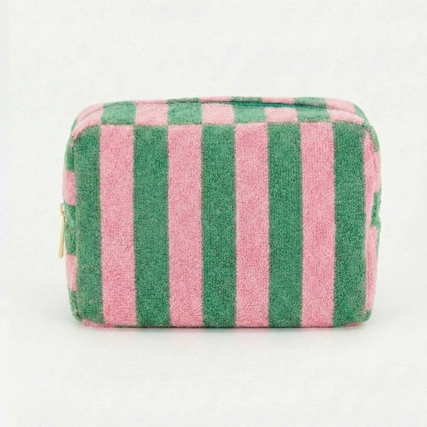 Striped Terrycloth Cosmetic Bag
