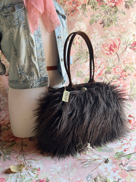 Cafe Llama Faux Fur Molly Handbag