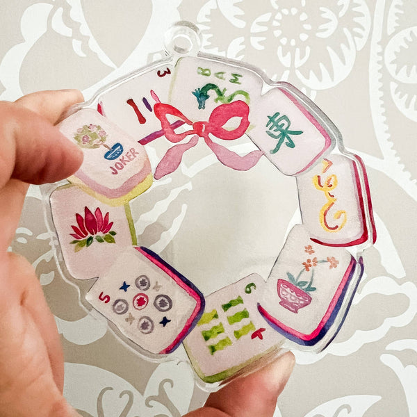 Mahjong Tile Wreath Acrylic Ornament