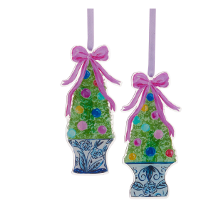 Chinoiserie Topiary Acrylic Ornaments