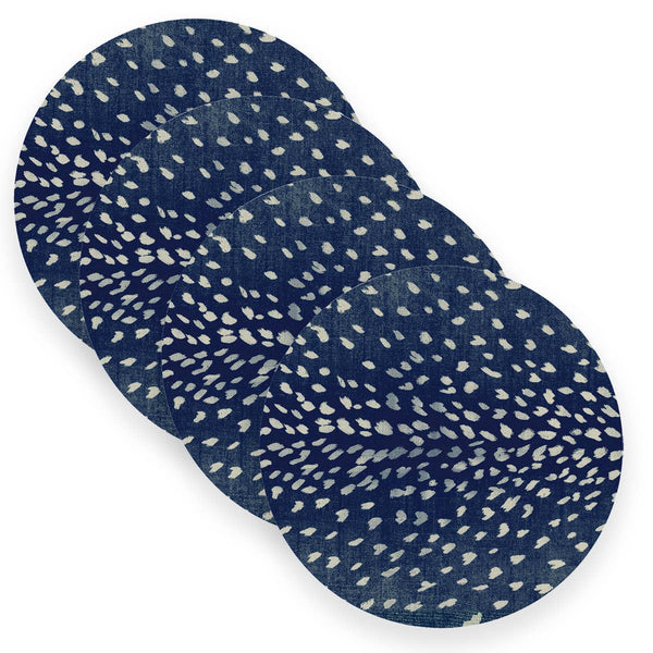 Navy Antelope Placemats - Set of 4 Round