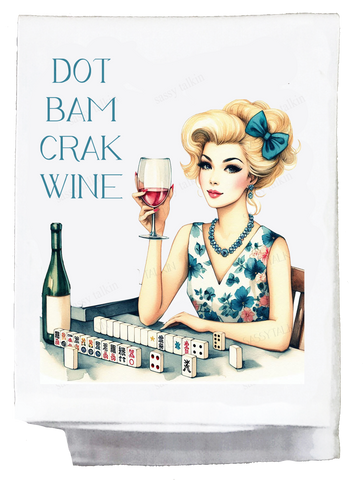 Mahjong Dot Bam Crak Wine Kitchen Towel