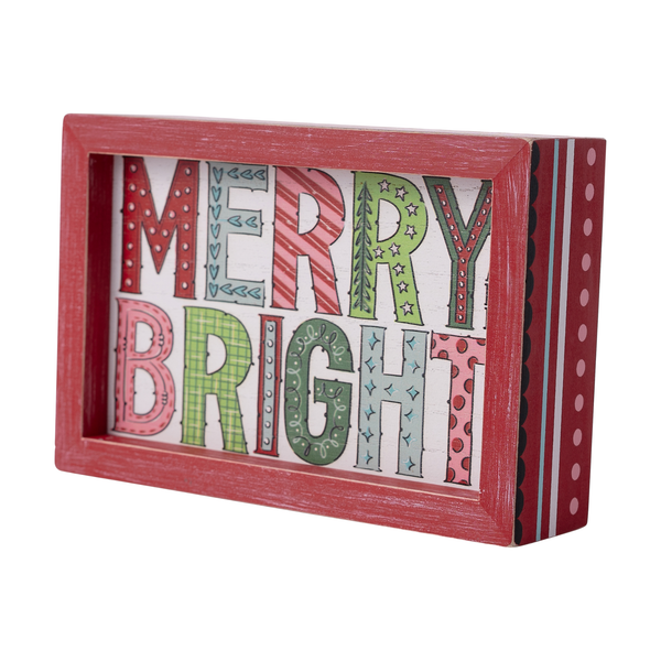 Merry and Bright Small Framed Board