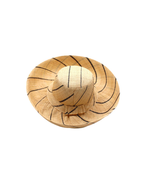 Grace Straw Hat - Natural Pinstripes