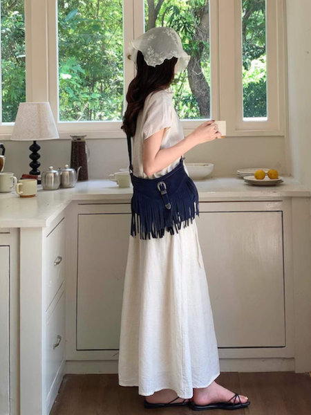 Boho Buckle Sueded Shoulder Bag