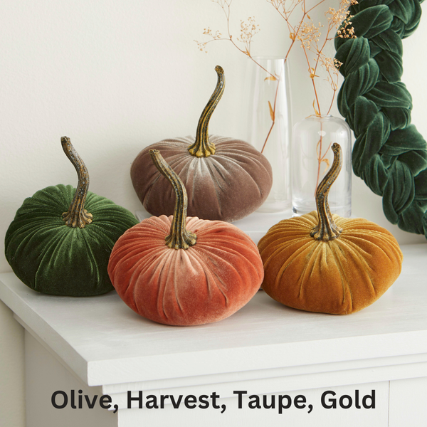 Small Velvet Pumpkin - Taupe