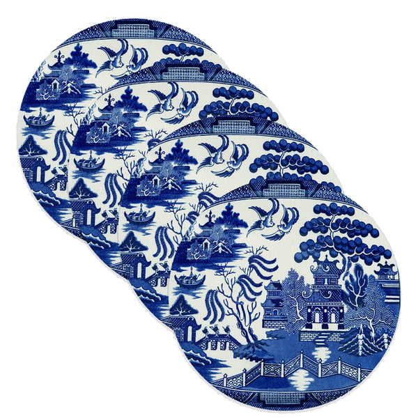 Blue Willow Placemats - Set of 4 Round