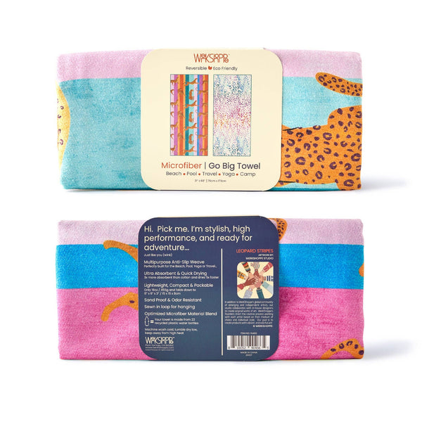 Leopard Stripes Microfiber Beach Towel