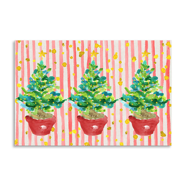 Red Potted Christmas Tree Paper Placemats