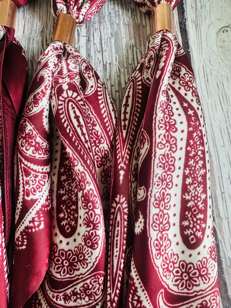 Maroon Paisley Wild Rag