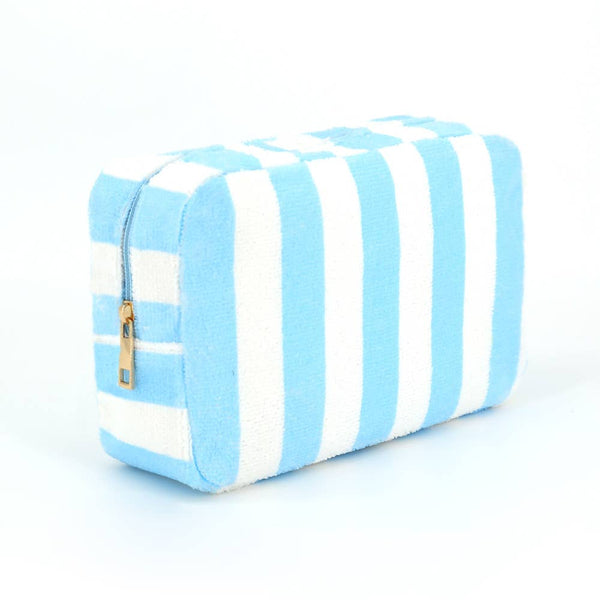 Striped Terrycloth Cosmetic Bag