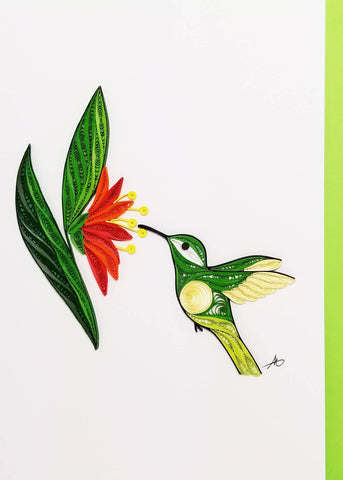 Green Hummingbird Greeting Card