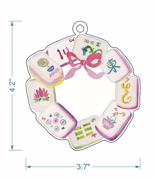 Mahjong Tile Wreath Acrylic Ornament