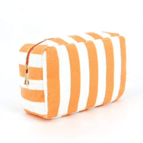Striped Terrycloth Cosmetic Bag