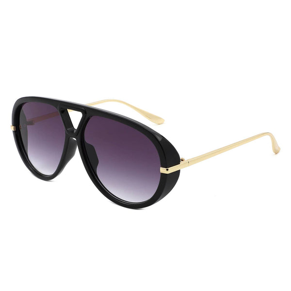 Double Bridge Fashion Aviator Sunglasses
