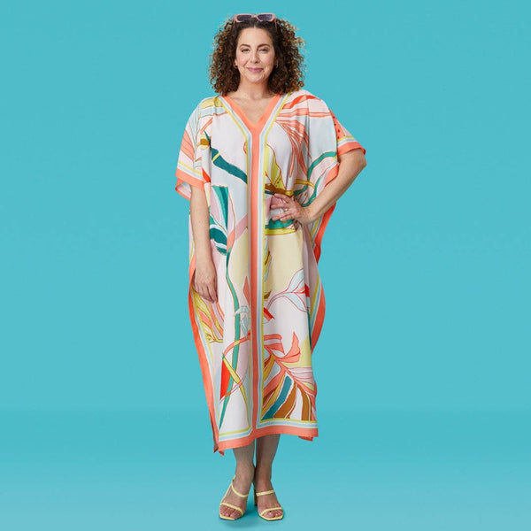 Exotic Leaves Caftan Beach and Pool Coverup