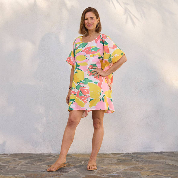 Dahlia Garden Halftan Beach and Pool Coverup