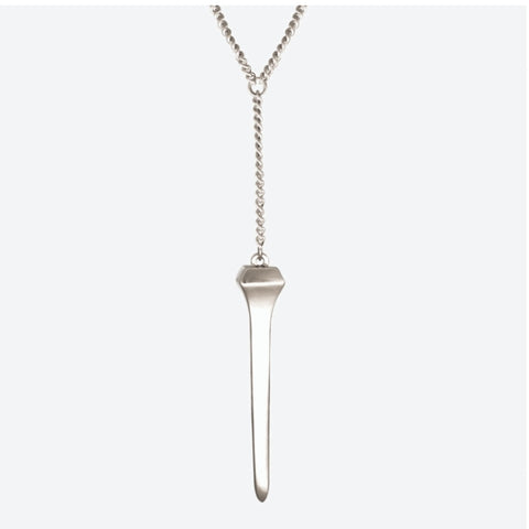 CXC Nail Necklace - Silver