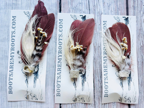Mixed Feather Hat Pin - Set #18