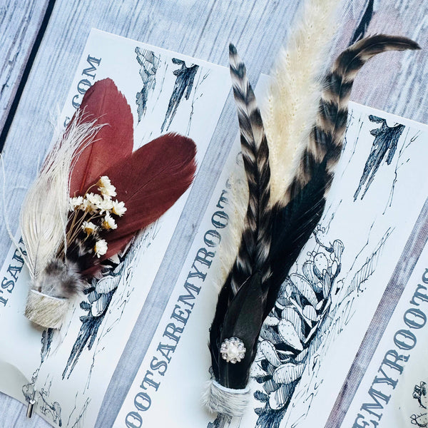 Mixed Feather Hat Pin - Set #18