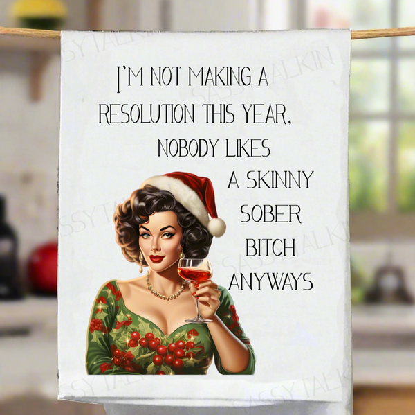 Christmas Resolutions Kitchen Towel