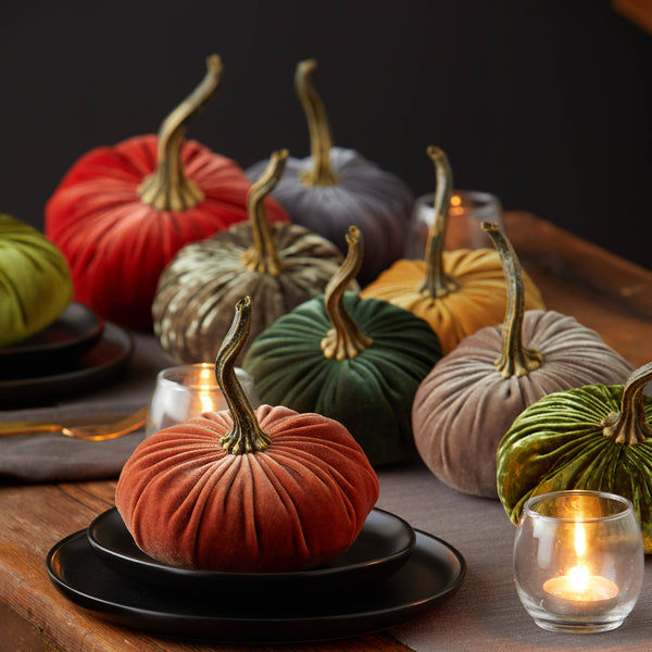 Small Velvet Pumpkin - Taupe