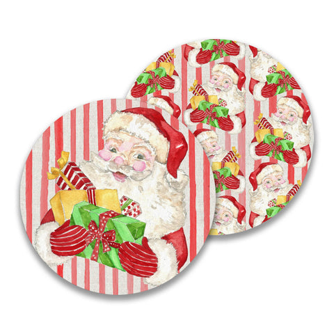 Santa with Presents Paper Drink Coaster
